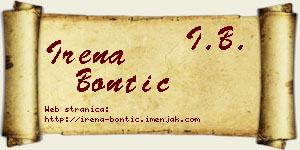 Irena Bontić vizit kartica